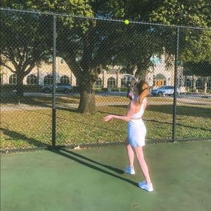 Outdoor Voice Exercise Dress - Silver/Blue